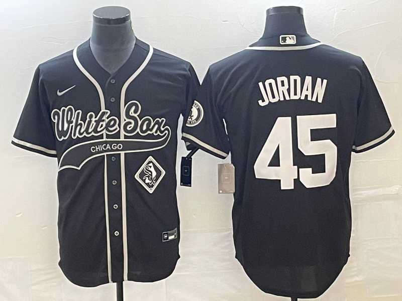 Mens Chicago White Sox #45 Michael Jordan Black Cool Base Stitched Jersey->chicago white sox->MLB Jersey